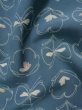 Photo11: L0119B Used Japanese womenPale  Pale Blue KOMON dyed / Silk. Flower   (Grade B) (11)