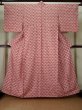 Photo1: L0119F Used Japanese womenPale  Rose KOMON dyed / Synthetic. Abstract pattern   (Grade B) (1)