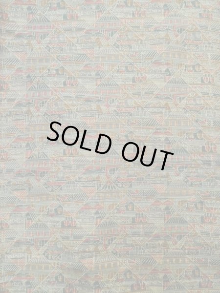 Photo3: L0119P Used Japanese womenSmoky Pale Kahki KOMON dyed / Silk. House,   (Grade A) (3)