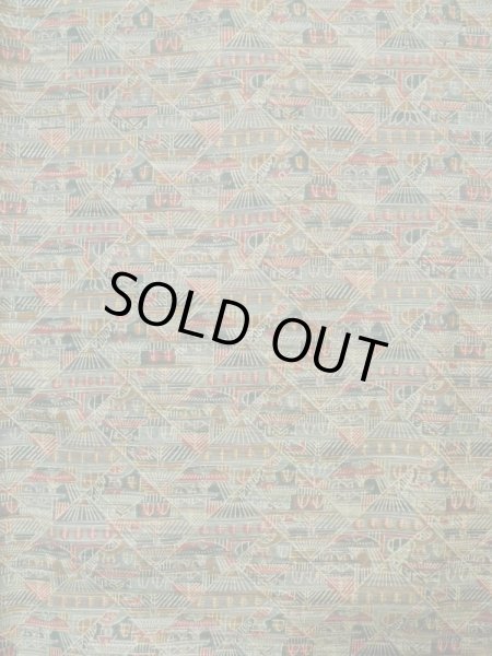 Photo4: L0119P Used Japanese womenSmoky Pale Kahki KOMON dyed / Silk. House,   (Grade A) (4)