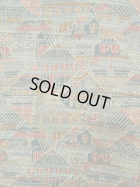 Photo6: L0119P Used Japanese womenSmoky Pale Kahki KOMON dyed / Silk. House,   (Grade A) (6)