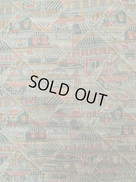 Photo7: L0119P Used Japanese womenSmoky Pale Kahki KOMON dyed / Silk. House,   (Grade A) (7)