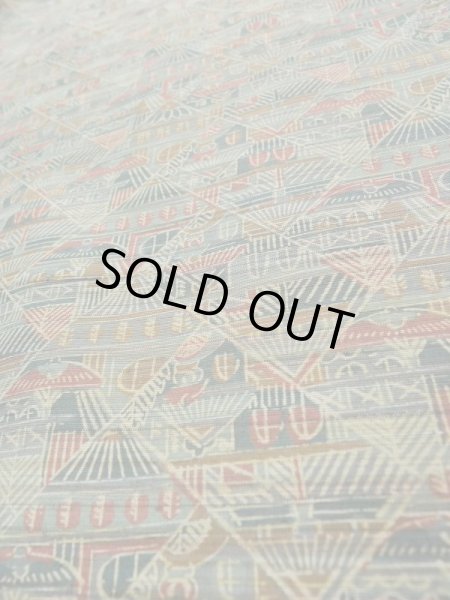 Photo8: L0119P Used Japanese womenSmoky Pale Kahki KOMON dyed / Silk. House,   (Grade A) (8)