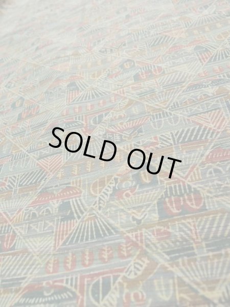 Photo9: L0119P Used Japanese womenSmoky Pale Kahki KOMON dyed / Silk. House,   (Grade A) (9)