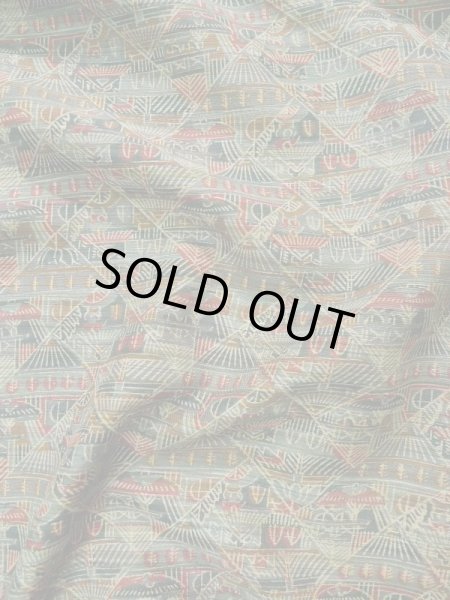 Photo11: L0119P Used Japanese womenSmoky Pale Kahki KOMON dyed / Silk. House,   (Grade A) (11)