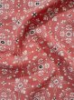 Photo11: L0119R Used Japanese womenPale  Rose KOMON dyed / Silk. Abstract pattern   (Grade B) (11)