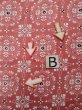 Photo14: L0119R Used Japanese womenPale  Rose KOMON dyed / Silk. Abstract pattern   (Grade B) (14)