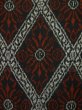 Photo7: L0126A Used Japanese womenDark  Red ORI woven / Silk. Abstract pattern   (Grade A) (7)