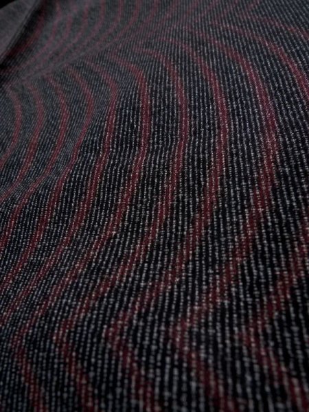 Photo10: L0126C Vintage Japanese women   Black KOMON dyed / Silk. Stripes,   (Grade D) (10)