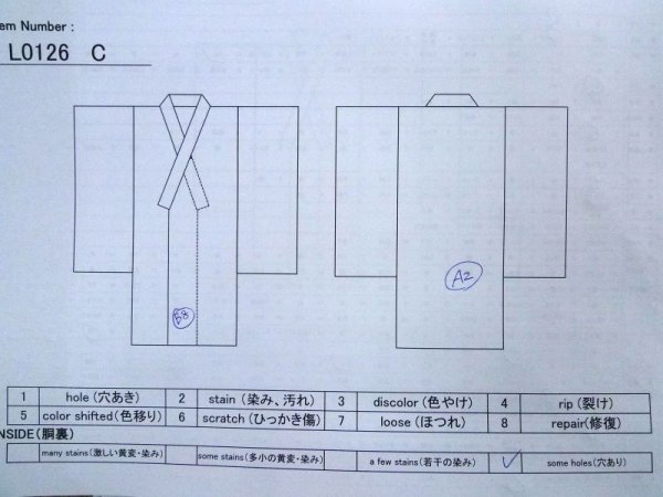 Photo14: L0126C Vintage Japanese women   Black KOMON dyed / Silk. Stripes,   (Grade D) (14)