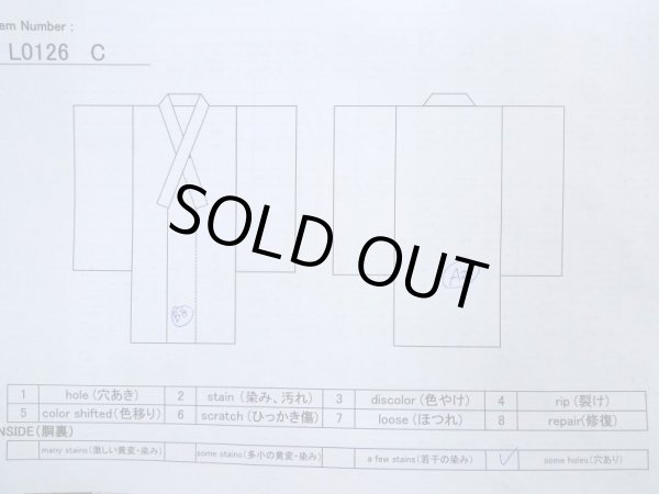 Photo14: L0126C Vintage Japanese women   Black KOMON dyed / Silk. Stripes,   (Grade D) (14)