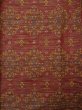 Photo4: L0126M Used Japanese womenSmoky Pale Vermilion ORI woven / Silk. Geometrical pattern,   (Grade B) (4)