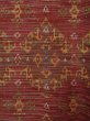 Photo6: L0126M Used Japanese womenSmoky Pale Vermilion ORI woven / Silk. Geometrical pattern,   (Grade B) (6)