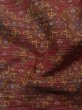 Photo11: L0126M Used Japanese womenSmoky Pale Vermilion ORI woven / Silk. Geometrical pattern,   (Grade B) (11)