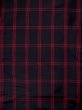 Photo3: L0126N Used Japanese women  Red ORI woven / Silk. Plaid Checks   (Grade B) (3)