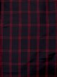 Photo4: L0126N Used Japanese women  Red ORI woven / Silk. Plaid Checks   (Grade B) (4)