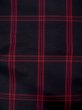 Photo6: L0126N Used Japanese women  Red ORI woven / Silk. Plaid Checks   (Grade B) (6)