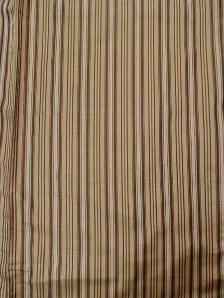 Photo3: L0126P Used Japanese womenSmoky Pale Cream ORI woven / Silk. Stripes,   (Grade B) (3)
