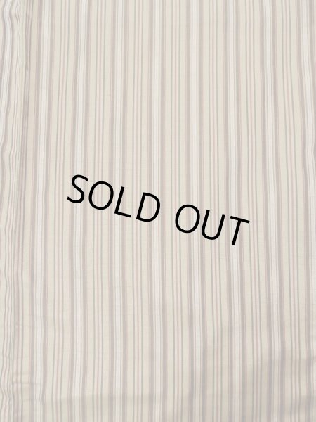 Photo3: L0126P Used Japanese womenSmoky Pale Cream ORI woven / Silk. Stripes,   (Grade B) (3)