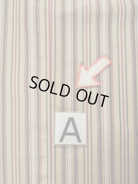 Photo12: L0126P Used Japanese womenSmoky Pale Cream ORI woven / Silk. Stripes,   (Grade B) (12)