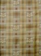 Photo4: L0126T Used Japanese womenPale  Beige ORI woven / Silk. Flower,   (Grade D) (4)