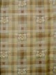 Photo4: L0126T Used Japanese womenPale  Beige ORI woven / Silk. Flower,   (Grade D) (4)