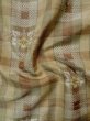 Photo10: L0126T Used Japanese womenPale  Beige ORI woven / Silk. Flower,   (Grade D) (10)