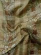 Photo11: L0126T Used Japanese womenPale  Beige ORI woven / Silk. Flower,   (Grade D) (11)