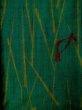 Photo3: L0126U Used Japanese womenSmoky  Green ORI woven / Silk. Bird,   (Grade B) (3)