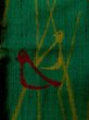 Photo6: L0126U Used Japanese womenSmoky  Green ORI woven / Silk. Bird,   (Grade B) (6)