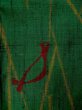 Photo7: L0126U Used Japanese womenSmoky  Green ORI woven / Silk. Bird,   (Grade B) (7)