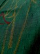 Photo11: L0126U Used Japanese womenSmoky  Green ORI woven / Silk. Bird,   (Grade B) (11)