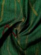 Photo13: L0126U Used Japanese womenSmoky  Green ORI woven / Silk. Bird,   (Grade B) (13)