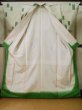 Photo2: L0126V Used Japanese womenSmoky Sharbet Green ORI woven / Silk. Quadrangle,   (Grade C) (2)