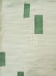Photo3: L0126V Used Japanese womenSmoky Sharbet Green ORI woven / Silk. Quadrangle,   (Grade C) (3)