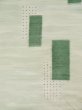 Photo6: L0126V Used Japanese womenSmoky Sharbet Green ORI woven / Silk. Quadrangle,   (Grade C) (6)