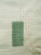 Photo7: L0126V Used Japanese womenSmoky Sharbet Green ORI woven / Silk. Quadrangle,   (Grade C) (7)