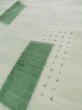 Photo11: L0126V Used Japanese womenSmoky Sharbet Green ORI woven / Silk. Quadrangle,   (Grade C) (11)