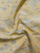 Photo11: L0126W Used Japanese womenSmoky Creamy Golden Yellow OSHIMA TSUMGI pongee / Silk. Flower,   (Grade B) (11)