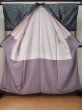 Photo2: L0127A Used Japanese womenSmoky  Gray ORI woven / Silk. Temple,   (Grade B) (2)