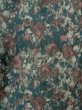 Photo3: L0202A Used Japanese womenSmoky Pale Teal HAORI short jacket / Synthetic. Flower,   (Grade B) (3)