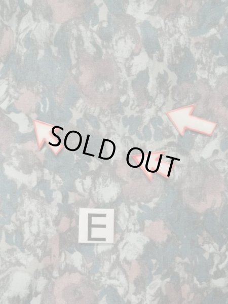 Photo18: L0202A Used Japanese womenSmoky Pale Teal HAORI short jacket / Synthetic. Flower,   (Grade B) (18)