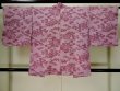 Photo2: L0202E Used Japanese womenSmoky  Rose HAORI short jacket / Synthetic. Flower,   (Grade B) (2)