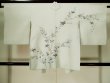 Photo2: L0202H Used Japanese womenHeather Grayish Pale Blue HAORI short jacket / Silk. Flower,   (Grade C) (2)