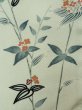Photo6: L0202H Used Japanese womenHeather Grayish Pale Blue HAORI short jacket / Silk. Flower,   (Grade C) (6)