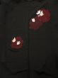 Photo3: L0202U Used Japanese women  Black HAORI short jacket / Silk. Flower,   (Grade A) (3)