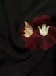 Photo11: L0202U Used Japanese women  Black HAORI short jacket / Silk. Flower,   (Grade A) (11)