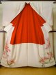 Photo3: L0204A Used Japanese women  White TOMESODE formal / Silk. UME plum bloom,   (Grade C) (3)