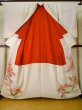 Photo3: L0204A Used Japanese women  White TOMESODE formal / Silk. UME plum bloom,   (Grade C) (3)