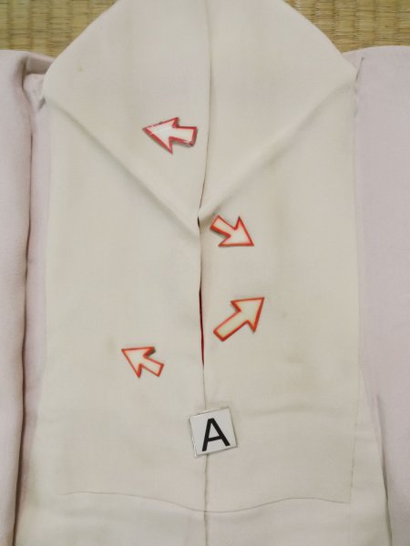 Photo20: L0204A Used Japanese women  White TOMESODE formal / Silk. UME plum bloom,   (Grade C) (20)